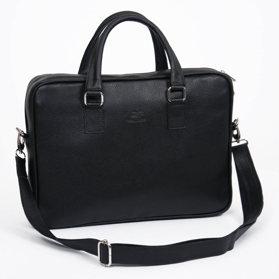 MyTindy Black handmade leather computer bag