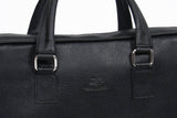 MyTindy Black handmade leather computer bag, view 3