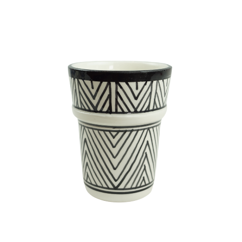 MyTindy Black Lines Patterns Moroccan Cups