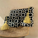 MyTindy Black Moroccan clutch bag, large, view 2
