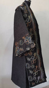 MyTindy Black Moroccan Embroidered Kimono, view 3
