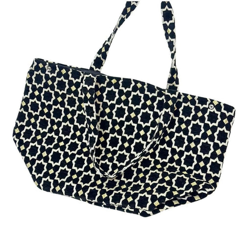 MyTindy Black Moroccan tote bag with zellige pattern