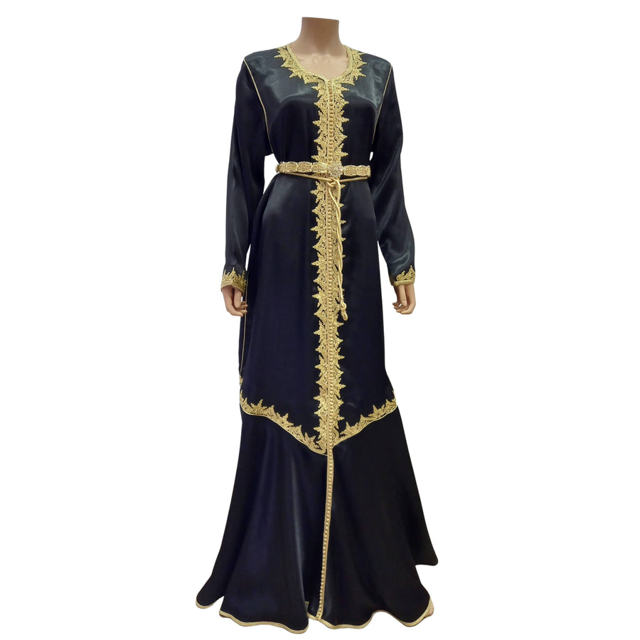 MyTindy Black Satin Kaftan