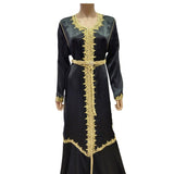 MyTindy Black Satin Kaftan, view 3
