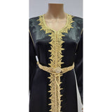 MyTindy Black Satin Kaftan, view 6