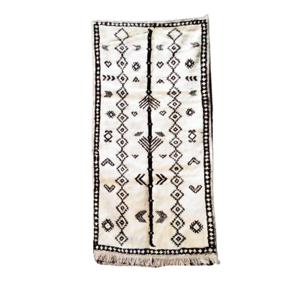 MyTindy Black & White Moroccan Carpet with Berber Patterns