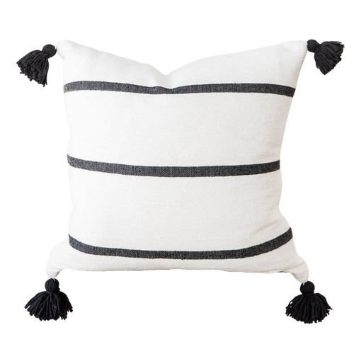MyTindy Black & White Pom Pom Pillow Cover