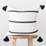 MyTindy Black & White Pom Pom Pillow Cover, view 2