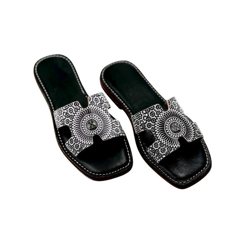MyTindy Black Zellige Sandals | Terre d'Histoire - Air Babouche