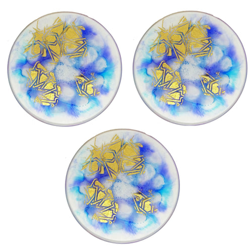 MyTindy Blue and Gold Resin Coasters