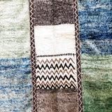 MyTindy Blue and Green Stripes Moroccan Rug, view 4
