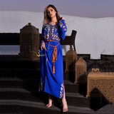 MyTindy Blue and Orange Embroidered Kaftan, view 3