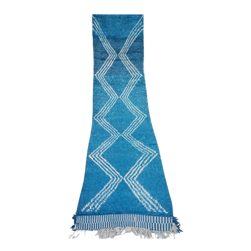 MyTindy Blue and White Ait Ouawzkit Kilim Rug