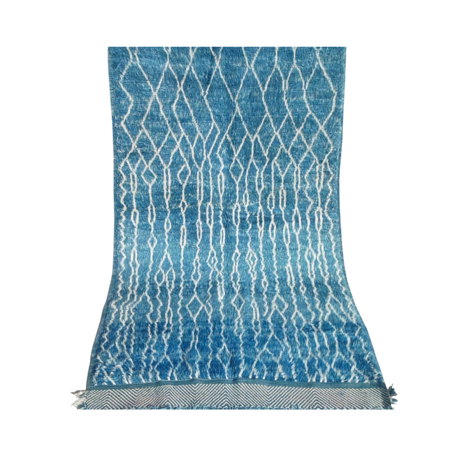 MyTindy Blue and White lines Ait Ouawzkit Kilim Rug