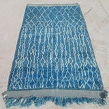 MyTindy Blue and White lines Ait Ouawzkit Kilim Rug, view 4