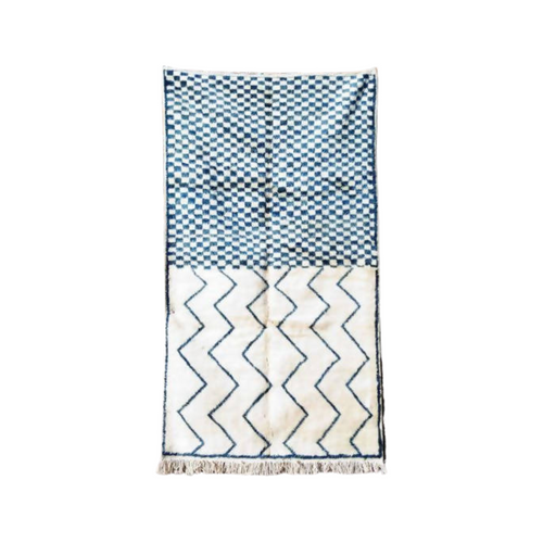 MyTindy Blue and White Moroccan Rug