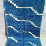 MyTindy Blue and White stripes Ait Ouawzkit Kilim Rug, view 4