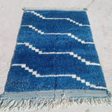 MyTindy Blue and White stripes Ait Ouawzkit Kilim Rug, view 5