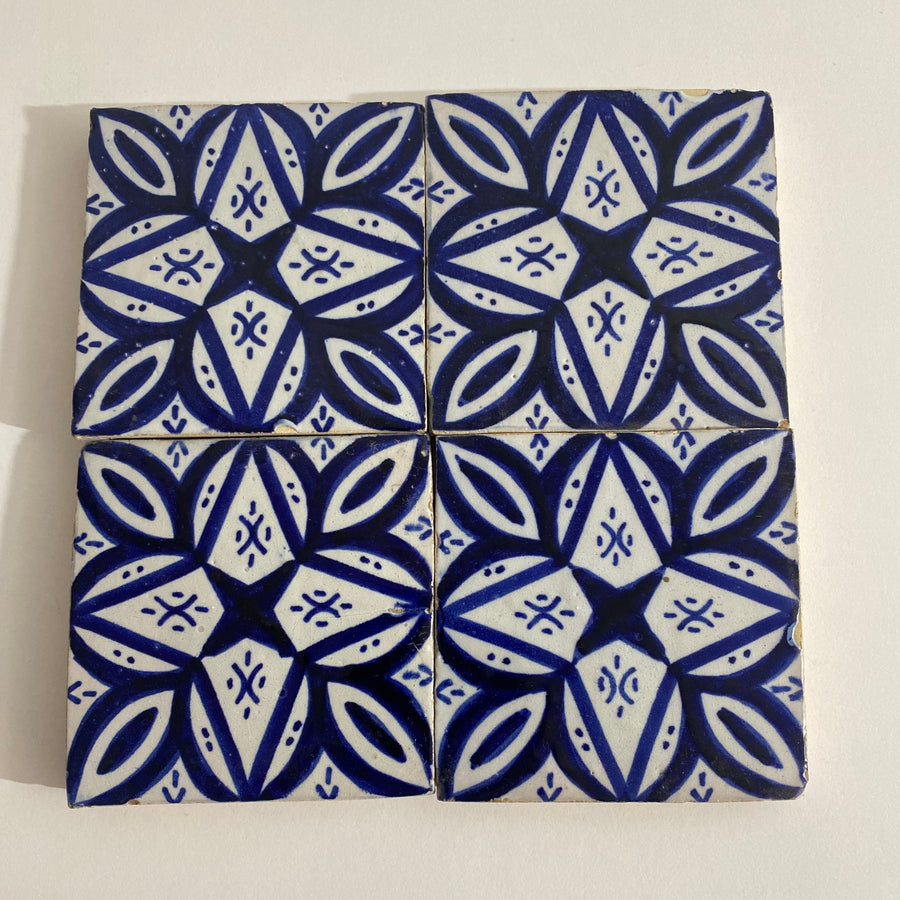 MyTindy blue and white tiles Hand painted tiles 4"x4" 100% Handmade for Bathroom Remodeling and kitchen Projects works wall, ground and pool