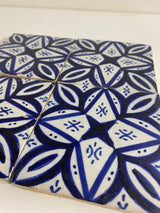 MyTindy blue and white tiles Hand painted tiles 4"x4" 100% Handmade for Bathroom Remodeling and kitchen Projects works wall, ground and pool, view 3