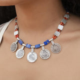 MyTindy Blue Coral Coins Necklace, view 2