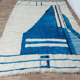 MyTindy Blue Moroccan Beni Ourain Rug 7x10 Ft, Blue Rug, Soft Wool Rug, Berber Area Rug 7x10ft, view 2