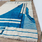 MyTindy Blue Moroccan Beni Ourain Rug 7x10 Ft, Blue Rug, Soft Wool Rug, Berber Area Rug 7x10ft, view 5