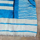 MyTindy Blue Moroccan Beni Ourain Rug 7x10 Ft, Blue Rug, Soft Wool Rug, Berber Area Rug 7x10ft, view 6