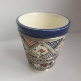 MyTindy Blue Moroccan Ceramic Glass with White Metal, view 2