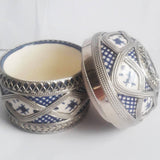 MyTindy Blue Moroccan Ceramic Pot with Metal, view 4