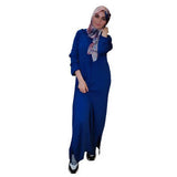 MyTindy Blue Moroccan Djellaba in Crepe Fabric, view 2