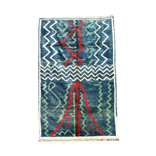 MyTindy Blue Red and White Moroccan Rug