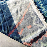MyTindy Blue Red and White Moroccan Rug, view 5