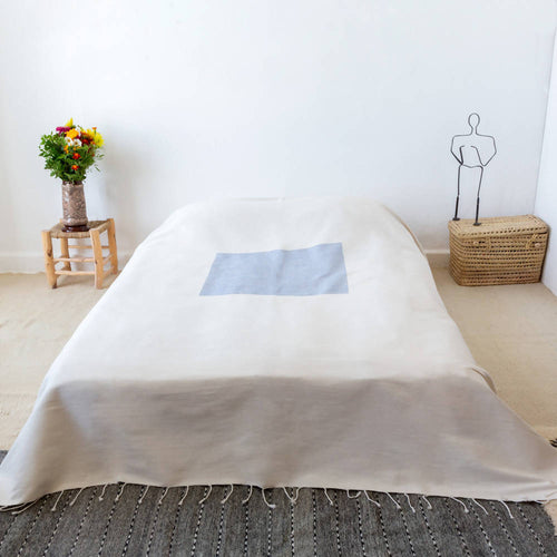 MyTindy Blue Square Moroccan Bed Spread