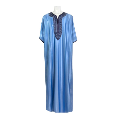 MyTindy Blue striped Moroccan Gandoura Jellaba for men