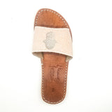 MyTindy Blush Pink Real Leather Sandals with Hamsa, view 3