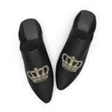 MyTindy BOOSH ROYALE BLACK Leather Moroccan Slippers, view 3