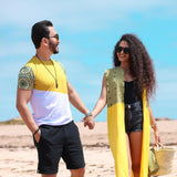 MyTindy Brakett Sleevless Yellow Kimono, view 3