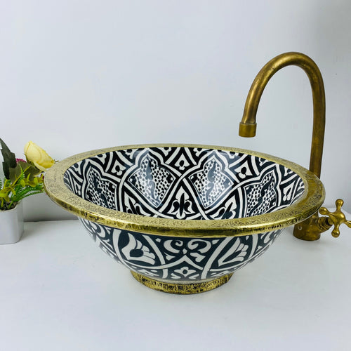 MyTindy VOB - Brass - Moroccan Ceramic Sink