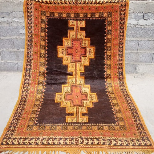 MyTindy Brown and Orange Ait Ouawzkit Kilim Rug