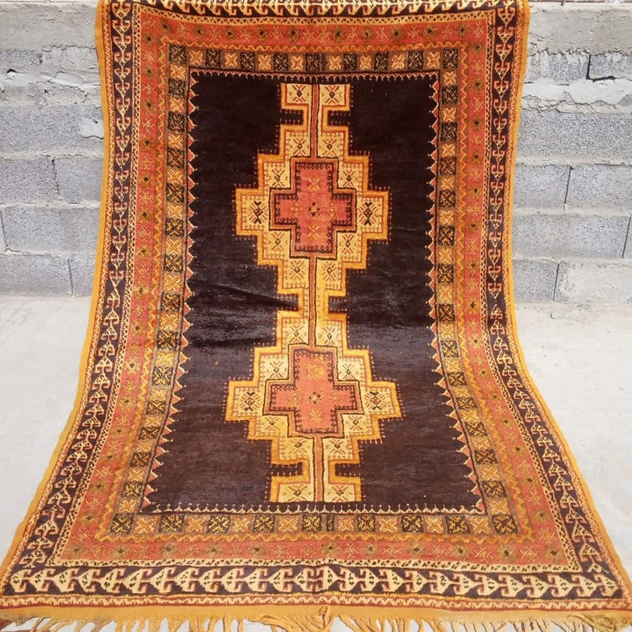 MyTindy Brown and Orange Ait Ouawzkit Kilim Rug