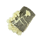 MyTindy Brown and yellow Moroccan Blanket, view 2