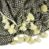 MyTindy Brown and yellow Moroccan Blanket, view 3