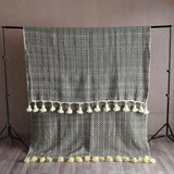 MyTindy Brown and yellow Moroccan Blanket, view 4