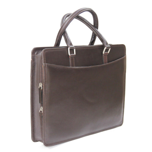 MyTindy Brown Genuine Handmae leather briefcase - Leather satchel