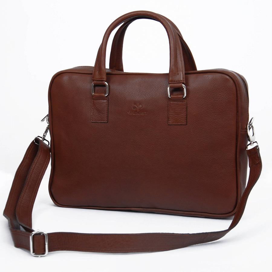 MyTindy Brown handmade leather computer bag