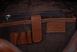 MyTindy Brown handmade leather computer bag, view 2
