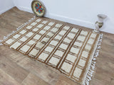 MyTindy Brown Handmade Rug, Brown Checkered Rug - Berber style wool rug from Morocco - Modern rug, view 3