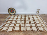 MyTindy Brown Handmade Rug, Brown Checkered Rug - Berber style wool rug from Morocco - Modern rug, view 5