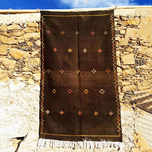 MyTindy Brown Kilim Moroccan Rug